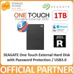 SEAGATE 1TB One Touch External Hard Drive with Password Protection / USB3.0. Singapore Local 3 Years Warranty
